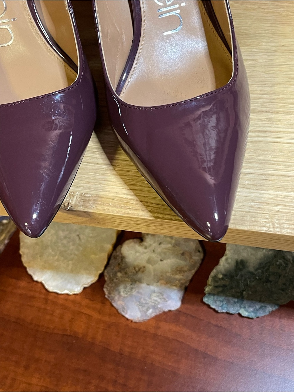 Clavin Klein “Nilly” Sharp Pointed Toe Pumps /Plum / Sz 10 / 3.5” Stiletto Heel - Picture 7 of 15